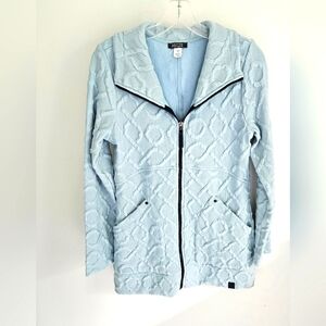 Dolcezza Aqua Quilted Texture Zip Jacket